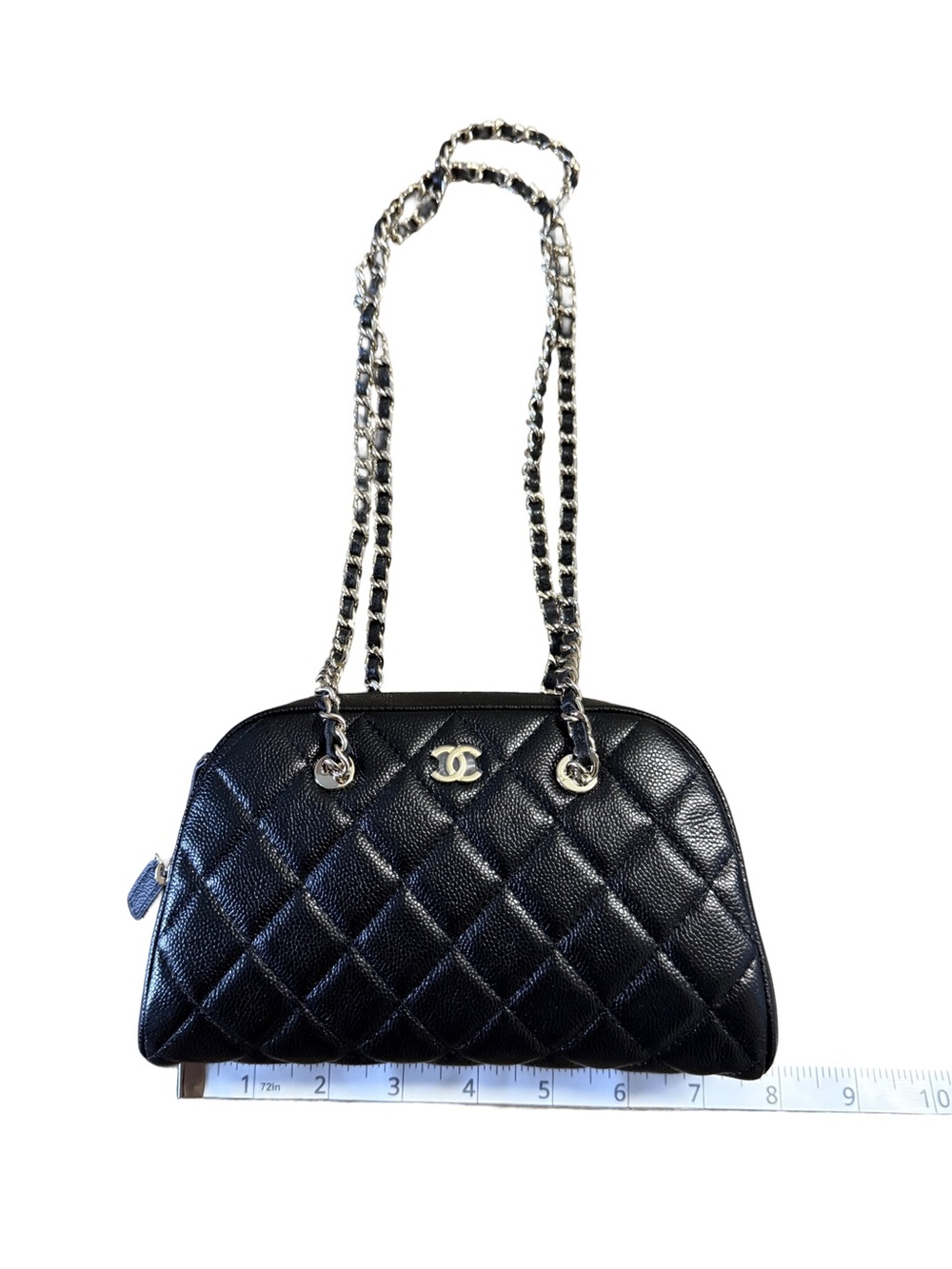 CHANEL 26P Mini Bowling Bag Caviar Black Leather